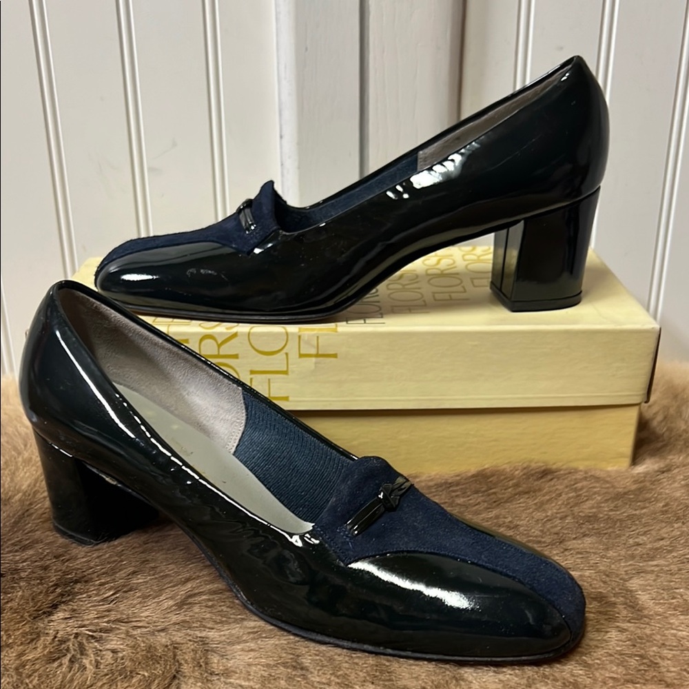 60s Florsheim Patent Leather Heels Shoes 9 Vintage - Picture 2 of 9